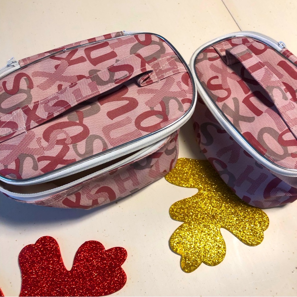 2 Piece Cosmetic Case Makeup Bag Set